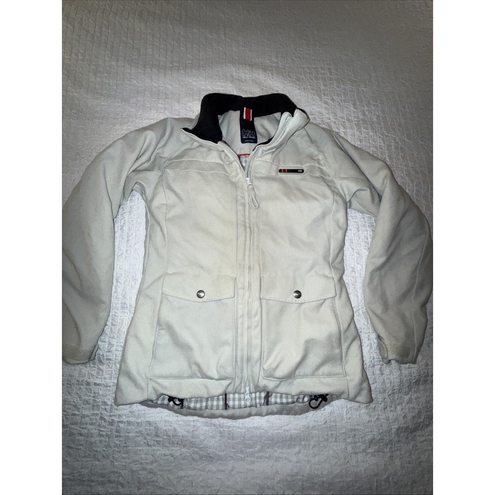 helly hansen warmcore womens small jacket winter coat ivory soft